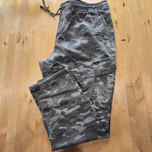 NO BOUNDARIES Nobo Men’s 2X Green Camo Camouflage Cargo Pants Draw String waist